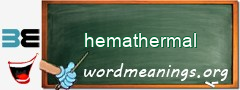 WordMeaning blackboard for hemathermal